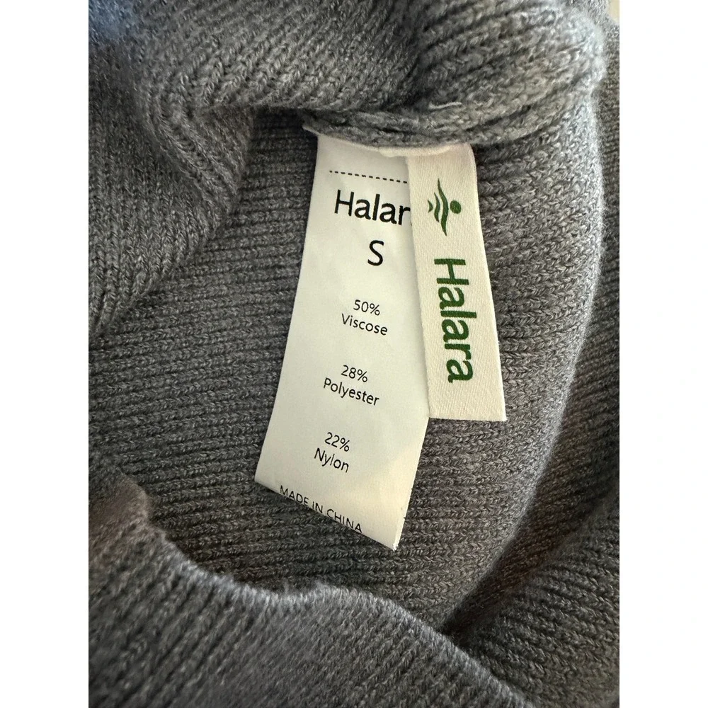 NWOT Halara Gray Boat Neck Long Sleeve Drop Shoulder Knit Sweater S New
